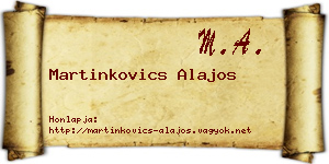 Martinkovics Alajos névjegykártya